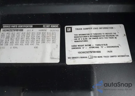 2005 Chevrolet Silverado 2500Hd Ls z USA, uszkodzony, nr VIN 1GCHK23275F891690